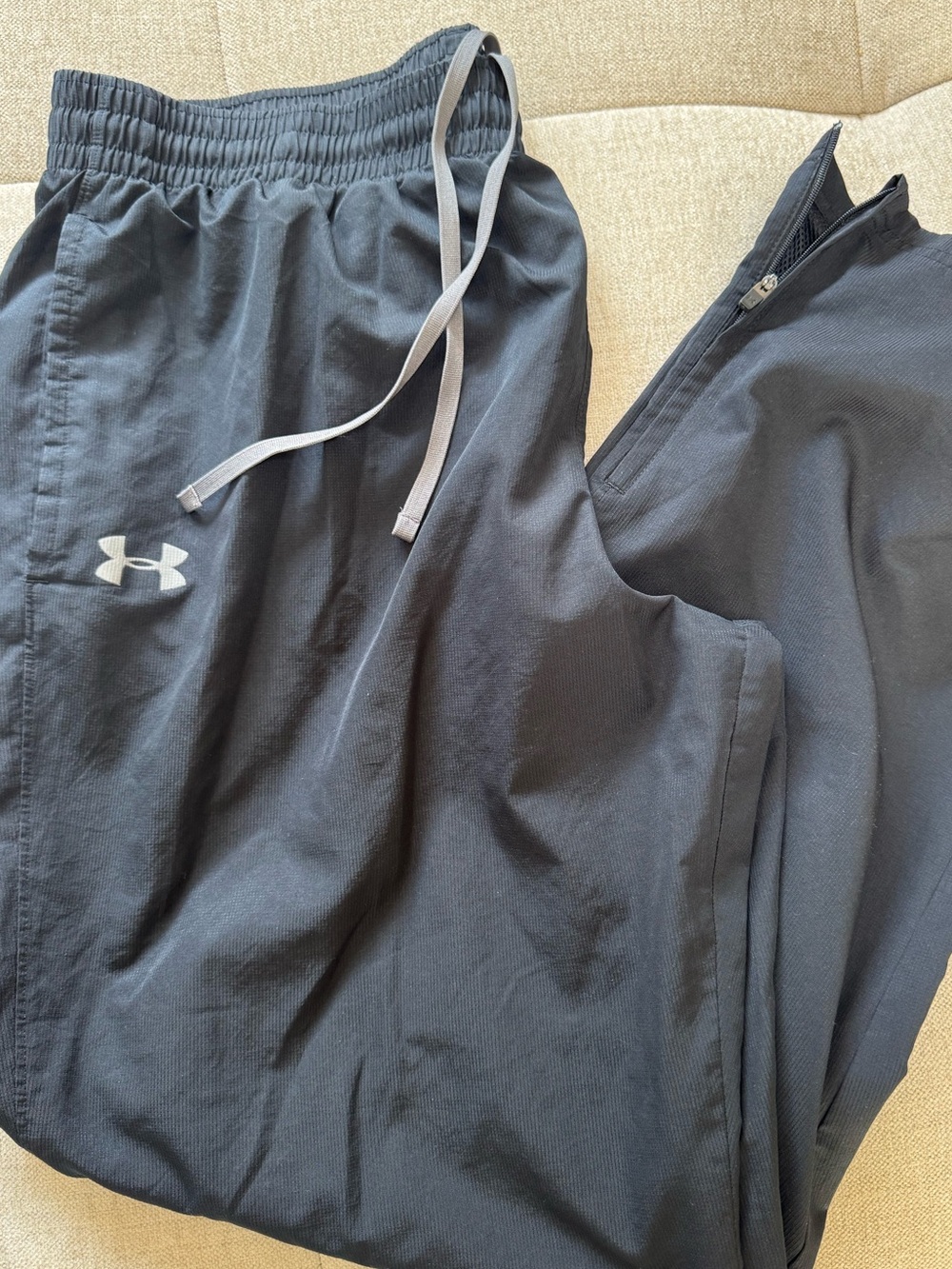 Under Armour Men's Black Jogger Pants with Grey Drawstring
